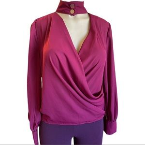 Shein Maroon Sheer Blouse